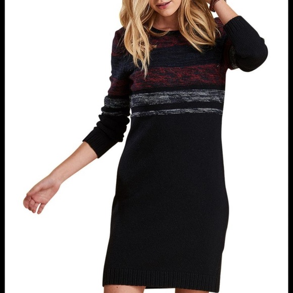 Barbour Rhossili Navy Blue Knit Sweater Dress Sz 6 - Picture 1 of 7